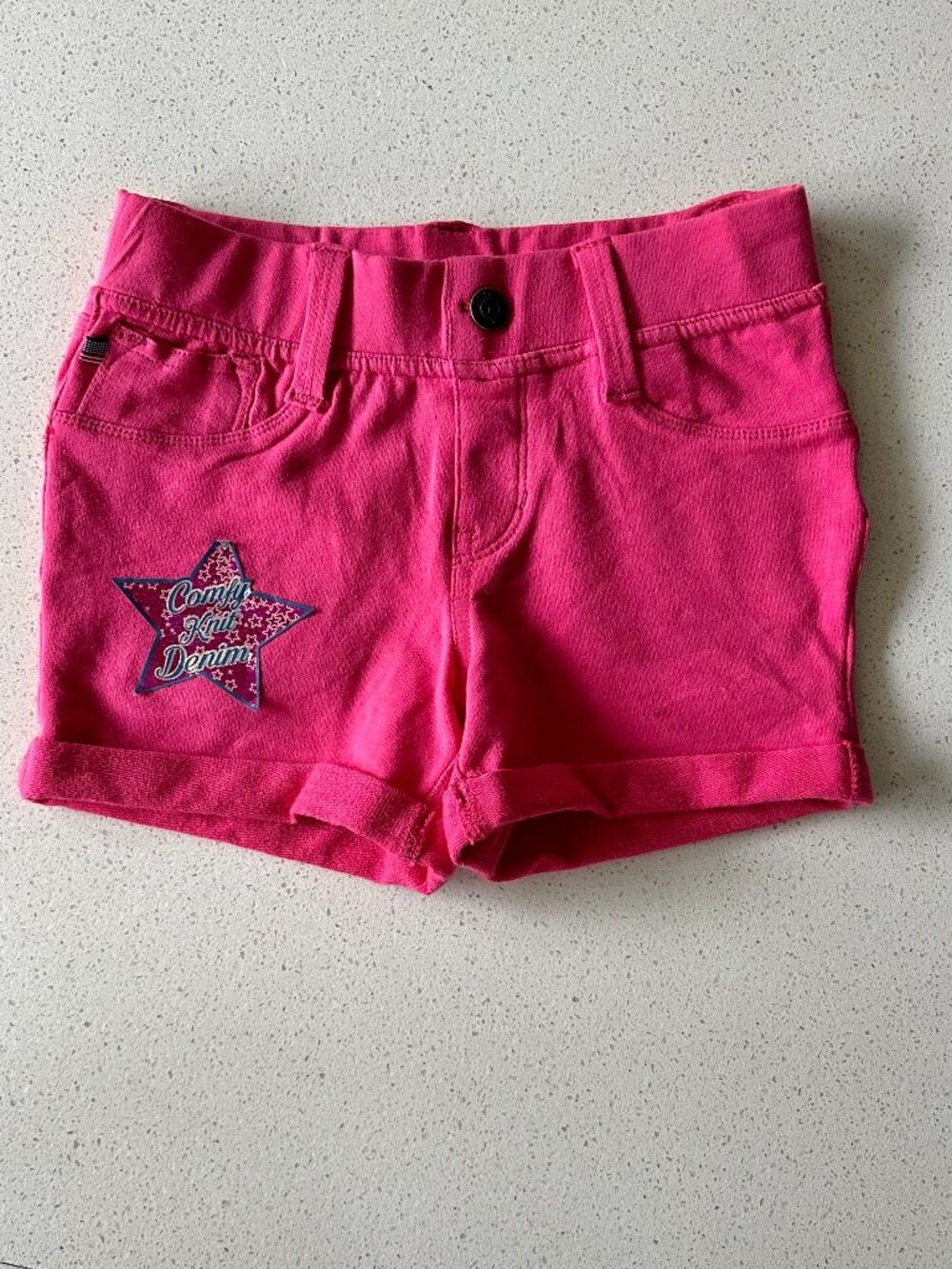NEW Vigoss Girls Shorts sz 7 The Chelsea Cotton Stretch Pink Terry Vacation Sun